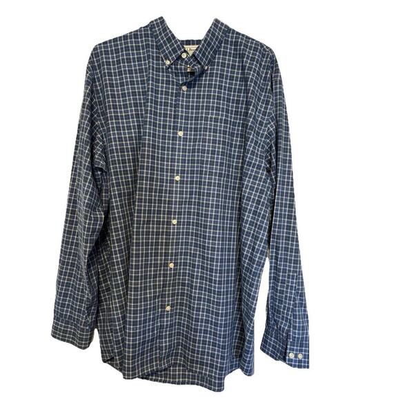 LL Bean Shirt Men XL Scotch Plaid Career Traditional Blue NormCore - Picture 1 of 5